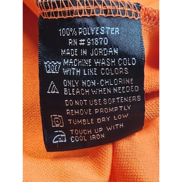 Pebble Beach Performance Polo Shirt Mens Golf Orange Stripped Size Medium - Picture 9 of 12